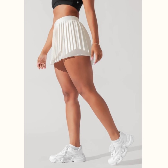 POPFlex Ace ‘em Pleated Skort Tennis Skirt Sugar Ivory Cream White 2X NWT New - Picture 12 of 15